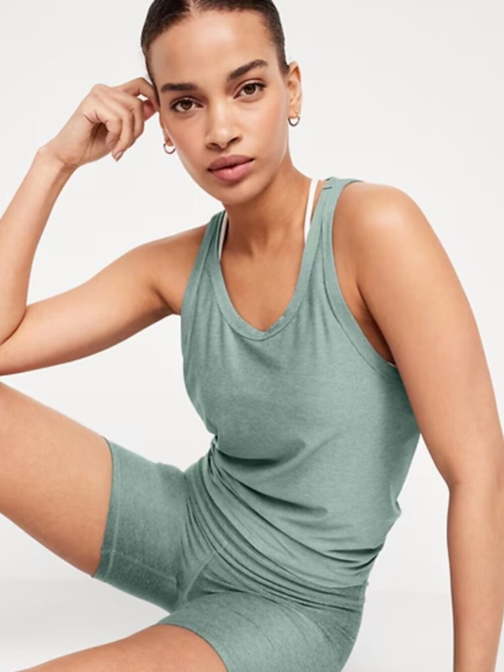 Old Navy Active CloudMotion Teal Tie-Back Tank Top Women's US Size L Petite